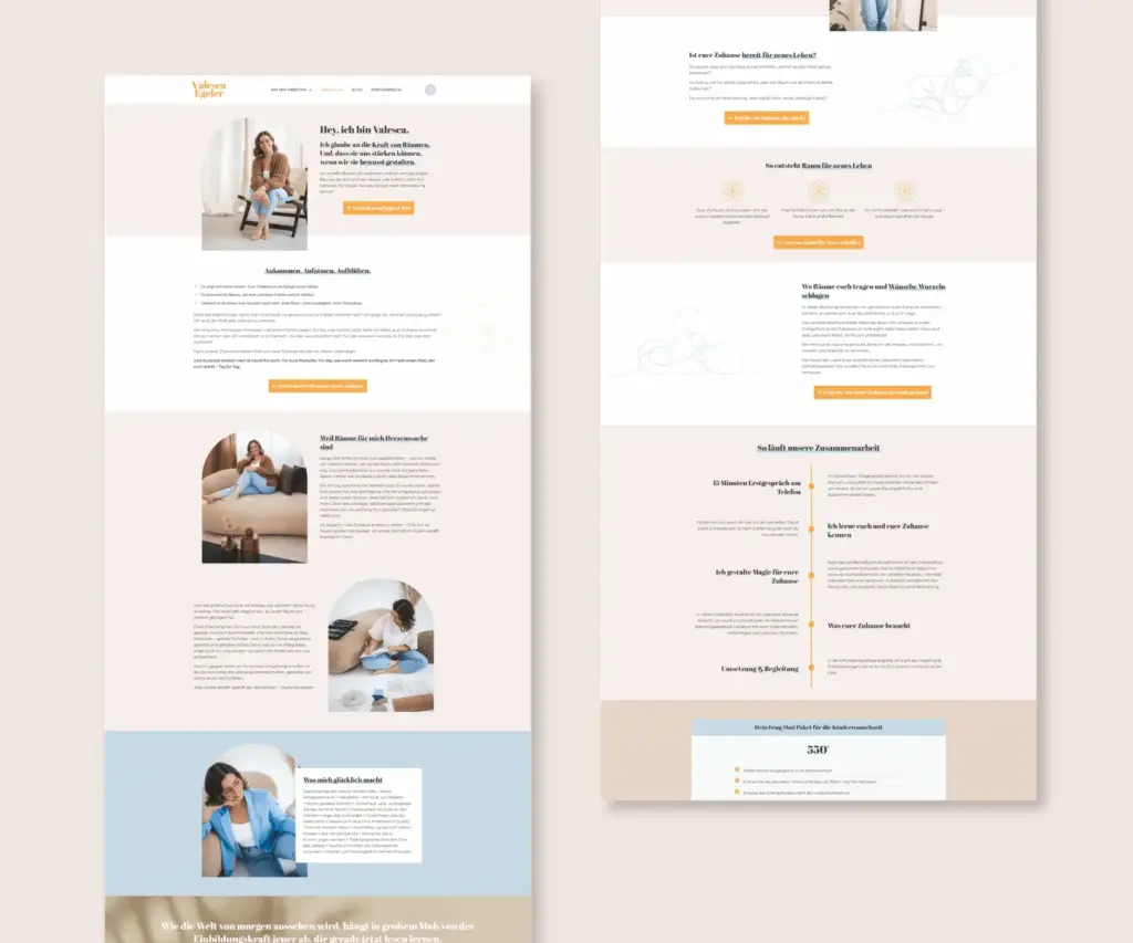 Portfolio Website Unterseiten Feng Shui Beratung